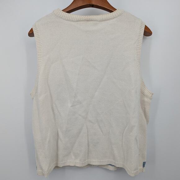 Vintage Capacity Woman 2X Knit Sweater Vest Fall Bears Leaf Scene Cottagecore - Picture 2 of 4